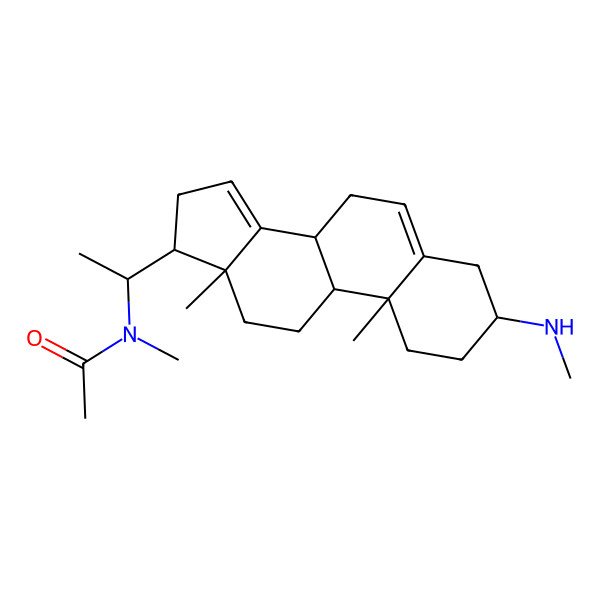 2D Structure of N-[1-[10,13-dimethyl-3-(methylamino)-2,3,4,7,8,9,11,12,16,17-decahydro-1H-cyclopenta[a]phenanthren-17-yl]ethyl]-N-methylacetamide