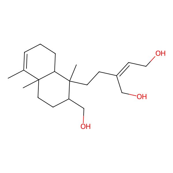 2D Structure of (Z)-2-[2-[(1S,2R,4aR,8aR)-2-(hydroxymethyl)-1,4a,5-trimethyl-2,3,4,7,8,8a-hexahydronaphthalen-1-yl]ethyl]but-2-ene-1,4-diol