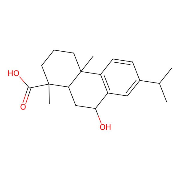 2D Structure of (1S,4aS,9R,10aR)-9-hydroxy-1,4a-dimethyl-7-propan-2-yl-2,3,4,9,10,10a-hexahydrophenanthrene-1-carboxylic acid