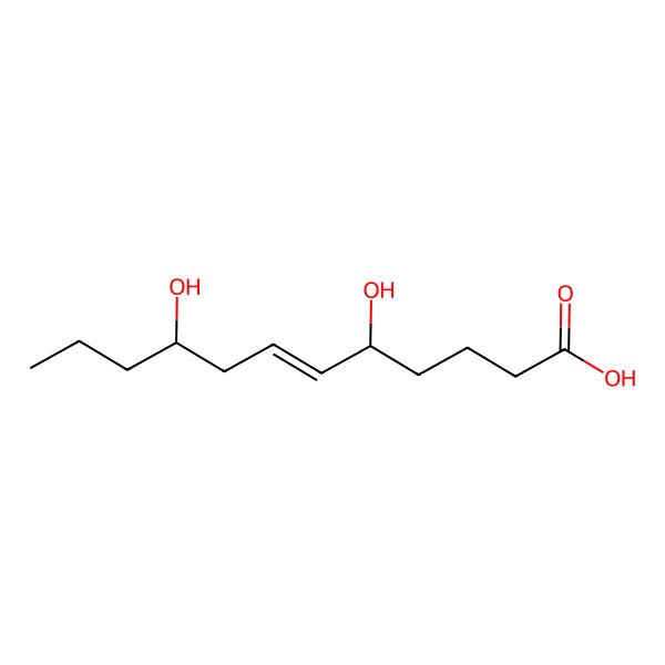 2D Structure of 5,9-Dihydroxy-6-dodecenoic acid