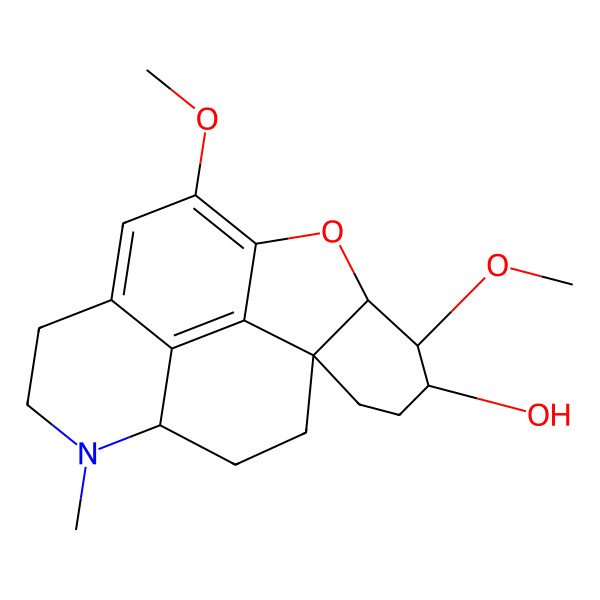 2D Structure of 5,9-Dimethoxy-14-methyl-7-oxa-14-azapentacyclo[9.6.2.01,6.08,18.015,19]nonadeca-8,10,18-trien-4-ol