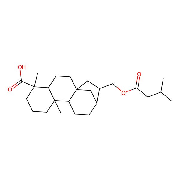 2D Structure of 5,9-Dimethyl-14-(3-methylbutanoyloxymethyl)tetracyclo[11.2.1.01,10.04,9]hexadecane-5-carboxylic acid