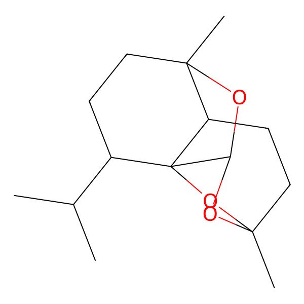 2D Structure of 5,9-Dimethyl-2-propan-2-yl-6,8,13-trioxatetracyclo[7.3.1.01,7.05,12]tridecane