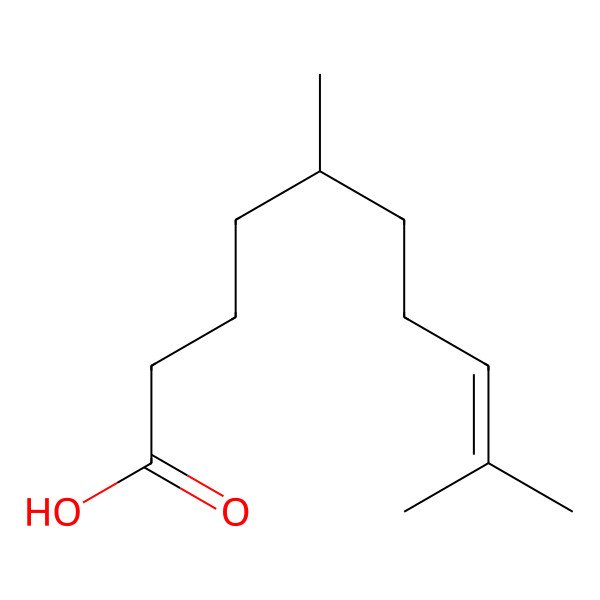 2D Structure of 5,9-Dimethyldec-8-enoic acid