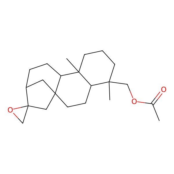 2D Structure of (5',9'-Dimethylspiro[oxirane-2,14'-tetracyclo[11.2.1.01,10.04,9]hexadecane]-5'-yl)methyl acetate