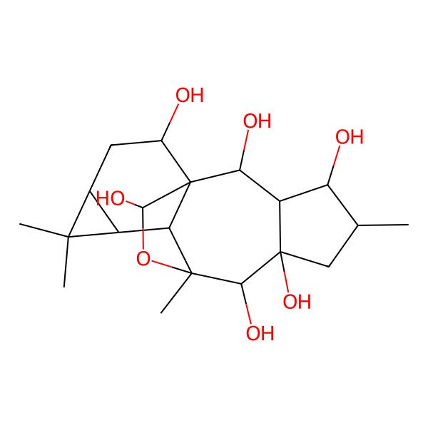 2D Structure of 5,9,12,12-Tetramethyl-17-oxapentacyclo[7.6.2.01,10.03,7.011,13]heptadecane-2,4,7,8,15,16-hexol
