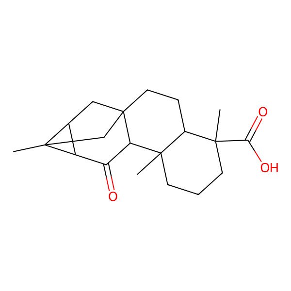 2D Structure of 5,9,13-Trimethyl-11-oxopentacyclo[11.2.1.01,10.04,9.012,14]hexadecane-5-carboxylic acid
