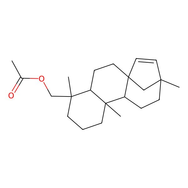 2D Structure of (5,9,13-Trimethyl-5-tetracyclo[11.2.1.01,10.04,9]hexadec-14-enyl)methyl acetate