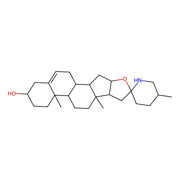 2D Structure of 5',9,13-Trimethylspiro[5-oxapentacyclo[10.8.0.02,9.04,8.013,18]icos-18-ene-6,2'-piperidine]-16-ol
