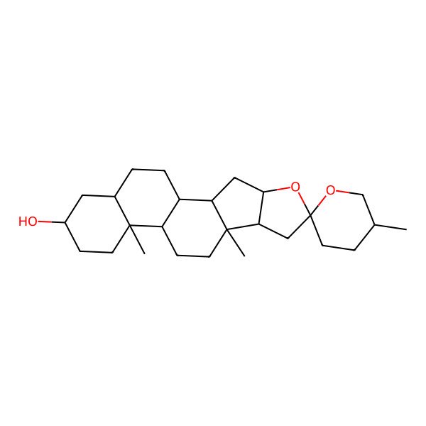 2D Structure of 5',9,13-Trimethylspiro[5-oxapentacyclo[10.8.0.02,9.04,8.013,18]icosane-6,2'-oxane]-16-ol