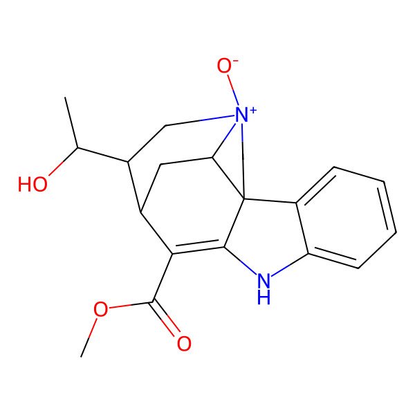 2D Structure of methyl (1R,11S,12R,17S)-12-[(1R)-1-hydroxyethyl]-14-oxido-8-aza-14-azoniapentacyclo[9.5.2.01,9.02,7.014,17]octadeca-2,4,6,9-tetraene-10-carboxylate