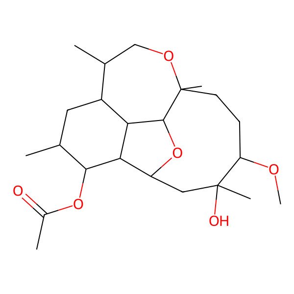 2D Structure of [(1R,2S,3R,4R,5R,7S,8S,11R,14R,15R,17R)-15-hydroxy-14-methoxy-5,8,11,15-tetramethyl-10,18-dioxatetracyclo[9.7.0.02,7.03,17]octadecan-4-yl] acetate