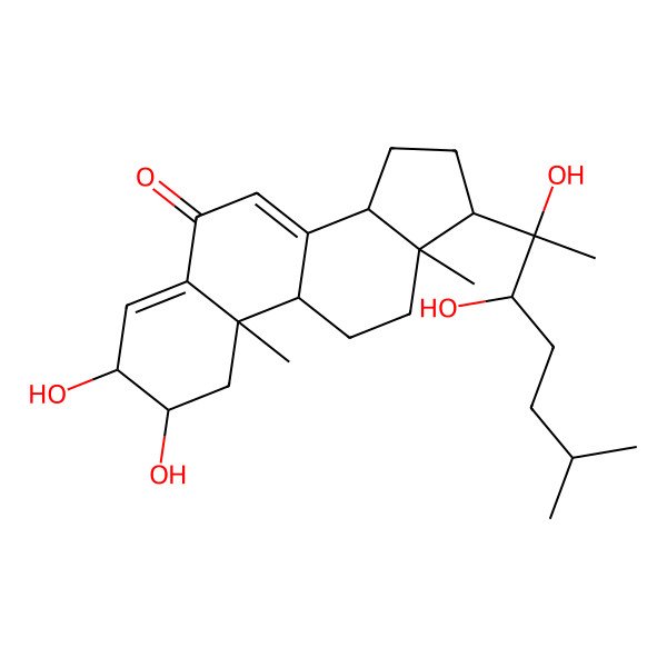 2D Structure of 17-(2,3-Dihydroxy-6-methylheptan-2-yl)-2,3-dihydroxy-10,13-dimethyl-1,2,3,9,11,12,14,15,16,17-decahydrocyclopenta[a]phenanthren-6-one