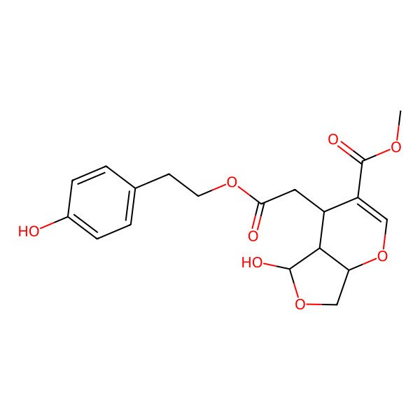 2D Structure of methyl 5-hydroxy-4-[2-[2-(4-hydroxyphenyl)ethoxy]-2-oxoethyl]-4a,5,7,7a-tetrahydro-4H-furo[3,4-b]pyran-3-carboxylate