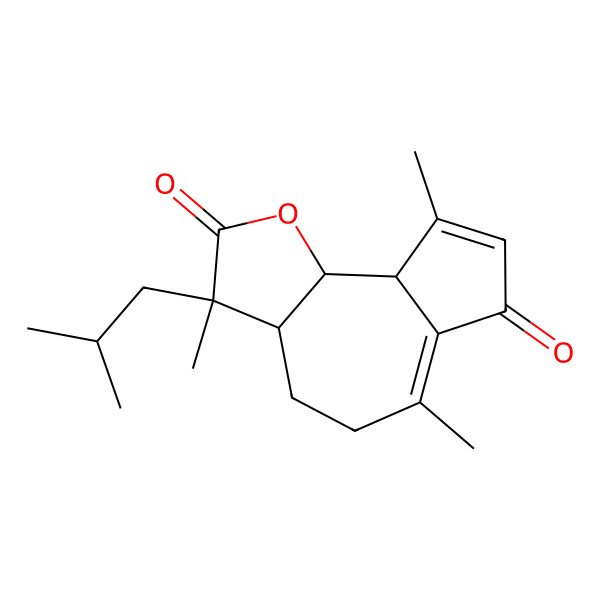 2D Structure of (3S,3aS,9aR,9bR)-3,6,9-trimethyl-3-(2-methylpropyl)-4,5,9a,9b-tetrahydro-3aH-azuleno[4,5-b]furan-2,7-dione