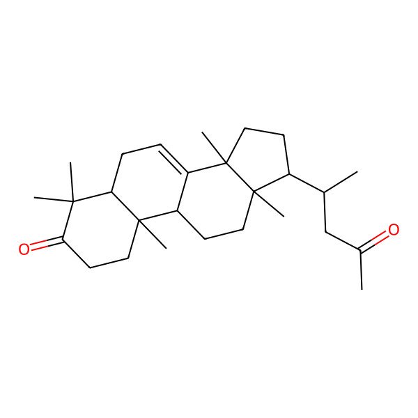 2D Structure of 4,4,10,13,14-Pentamethyl-17-(4-oxopentan-2-yl)-1,2,5,6,9,11,12,15,16,17-decahydrocyclopenta[a]phenanthren-3-one
