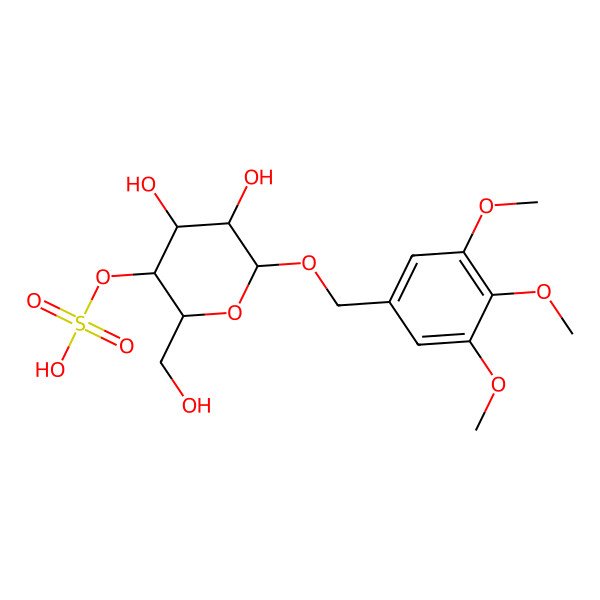2D Structure of [(2R,3S,4R,5R,6R)-4,5-dihydroxy-2-(hydroxymethyl)-6-[(3,4,5-trimethoxyphenyl)methoxy]oxan-3-yl] hydrogen sulfate