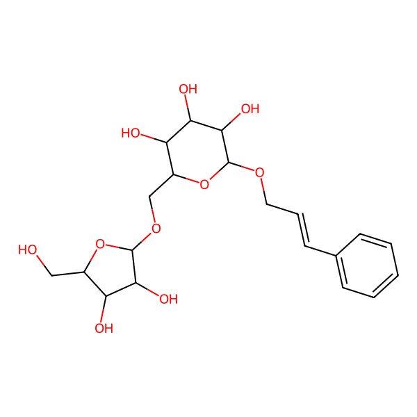 2D Structure of (2R,3S,4S,5R,6R)-2-[[(2R,3R,4R,5S)-3,4-dihydroxy-5-(hydroxymethyl)oxolan-2-yl]oxymethyl]-6-[(Z)-3-phenylprop-2-enoxy]oxane-3,4,5-triol