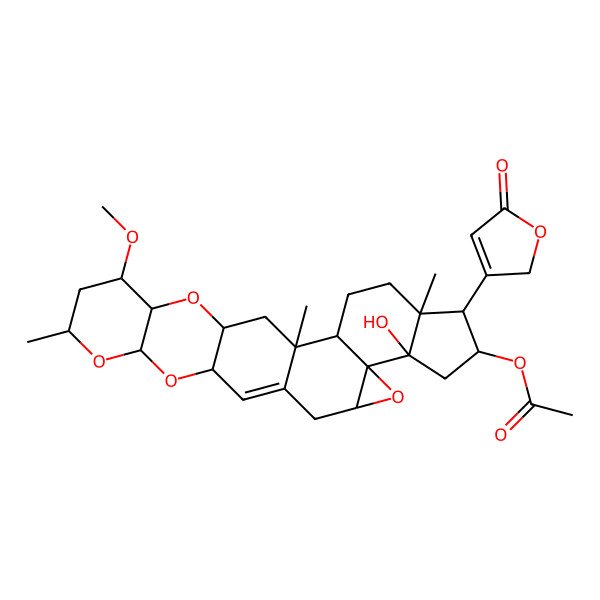 2D Structure of [9-hydroxy-22-methoxy-1,5,20-trimethyl-6-(5-oxo-2H-furan-3-yl)-11,17,19,24-tetraoxaheptacyclo[12.12.0.02,10.05,9.010,12.016,25.018,23]hexacos-14-en-7-yl] acetate