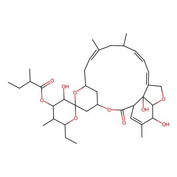 2D Structure of (6'-Ethyl-3',21,24-trihydroxy-5',11,13,22-tetramethyl-2-oxospiro[3,7,19-trioxatetracyclo[15.6.1.14,8.020,24]pentacosa-10,14,16,22-tetraene-6,2'-oxane]-4'-yl) 2-methylbutanoate