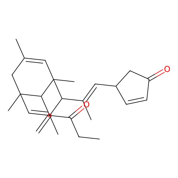 2D Structure of (4S)-4-[(Z)-2-[(2S,5S,9R)-1,3,5,7-tetramethyl-9-(3-oxopent-1-en-2-yl)-2-bicyclo[3.3.1]nona-3,7-dienyl]prop-1-enyl]cyclopent-2-en-1-one
