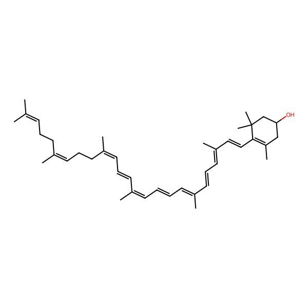 2D Structure of 4-(3,7,12,16,20,24-Hexamethylpentacosa-1,3,5,7,9,11,13,15,19,23-decaenyl)-3,5,5-trimethylcyclohex-3-en-1-ol