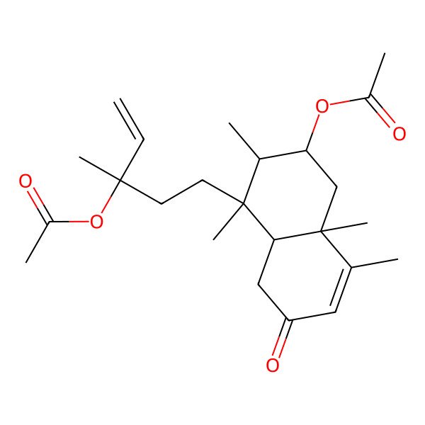 2D Structure of [(2R,3R,4S,4aS,8aR)-4-[(3S)-3-acetyloxy-3-methylpent-4-enyl]-3,4,8,8a-tetramethyl-6-oxo-2,3,4a,5-tetrahydro-1H-naphthalen-2-yl] acetate
