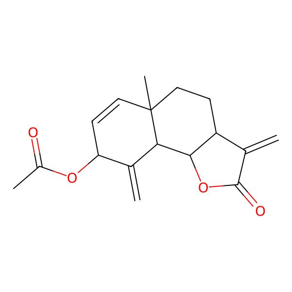 2D Structure of (5a-Methyl-3,9-dimethylidene-2-oxo-3a,4,5,8,9a,9b-hexahydrobenzo[g][1]benzofuran-8-yl) acetate