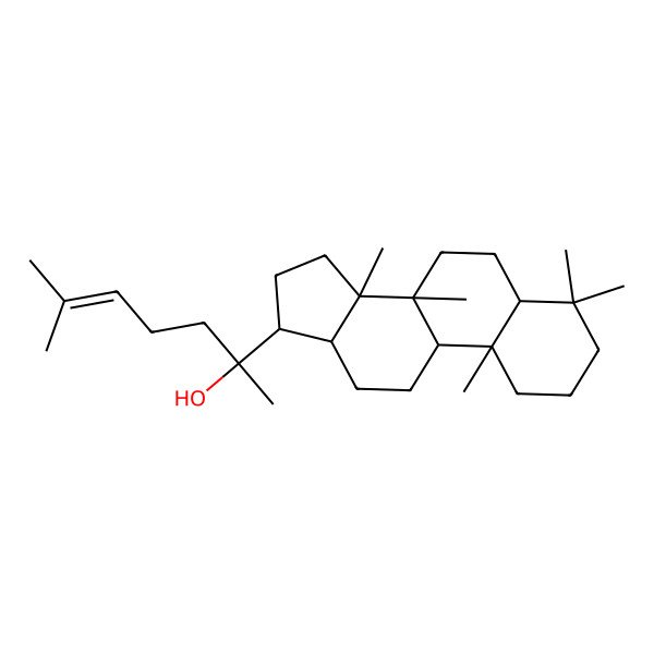 2D Structure of (2S)-6-methyl-2-[(5S,8R,9R,10S,13R,14R,17S)-4,4,8,10,14-pentamethyl-2,3,5,6,7,9,11,12,13,15,16,17-dodecahydro-1H-cyclopenta[a]phenanthren-17-yl]hept-5-en-2-ol