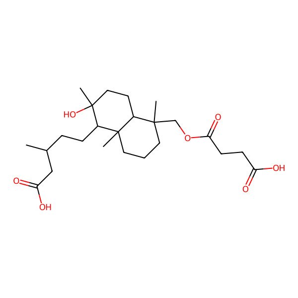 2D Structure of 5-[5-(3-carboxypropanoyloxymethyl)-2-hydroxy-2,5,8a-trimethyl-3,4,4a,6,7,8-hexahydro-1H-naphthalen-1-yl]-3-methylpentanoic acid