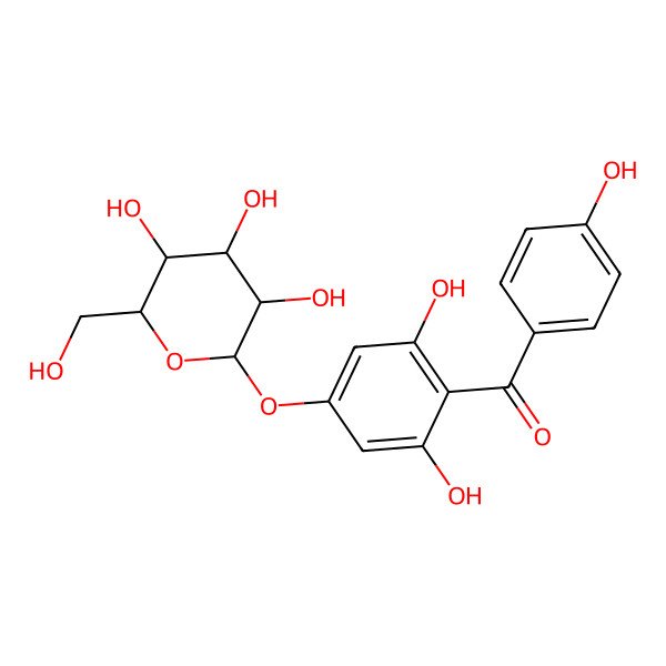 2D Structure of [2,6-dihydroxy-4-[(2S,3R,4S,5S,6R)-3,4,5-trihydroxy-6-(hydroxymethyl)oxan-2-yl]oxyphenyl]-(4-hydroxyphenyl)methanone