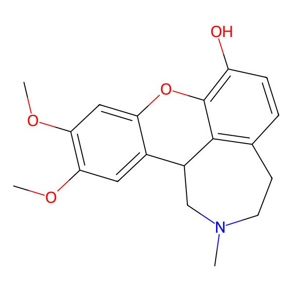 2D Structure of 13,14-Dimethoxy-8-methyl-17-oxa-8-azatetracyclo[8.7.1.05,18.011,16]octadeca-1,3,5(18),11,13,15-hexaen-2-ol