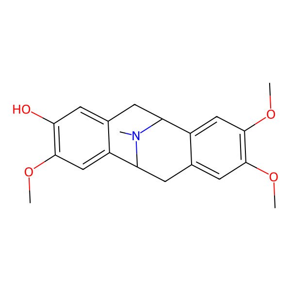 2D Structure of (1S,9S)-4,12,13-trimethoxy-17-methyl-17-azatetracyclo[7.7.1.02,7.010,15]heptadeca-2,4,6,10,12,14-hexaen-5-ol