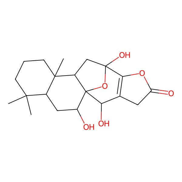 2D Structure of (1S,2R,4R,9R,10S,12R,18S)-2,12,18-trihydroxy-5,5,9-trimethyl-14,19-dioxapentacyclo[10.6.1.01,10.04,9.013,17]nonadec-13(17)-en-15-one