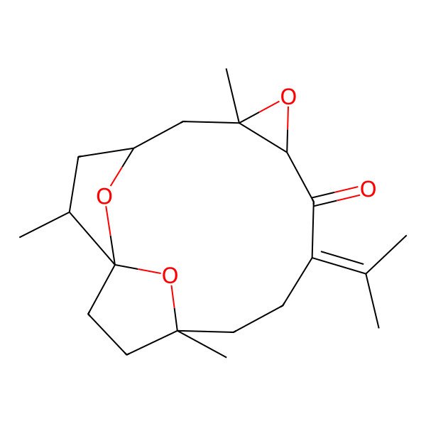2D Structure of (1S,2S,4R,6S,8R,13R)-2,6,13-trimethyl-10-propan-2-ylidene-7,16,17-trioxatetracyclo[11.2.1.11,4.06,8]heptadecan-9-one