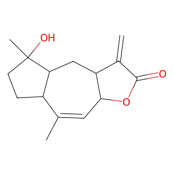 2D Structure of (3aS,5aS,8R,8aR,9aS)-8-hydroxy-5,8-dimethyl-1-methylidene-5a,6,7,8a,9,9a-hexahydro-3aH-azuleno[6,5-b]furan-2-one