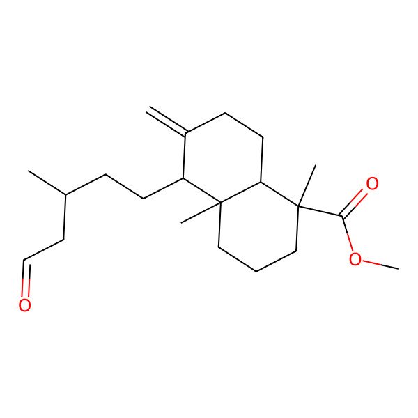 2D Structure of methyl (1S,4aR,5S,8aR)-1,4a-dimethyl-6-methylidene-5-[(3S)-3-methyl-5-oxopentyl]-3,4,5,7,8,8a-hexahydro-2H-naphthalene-1-carboxylate