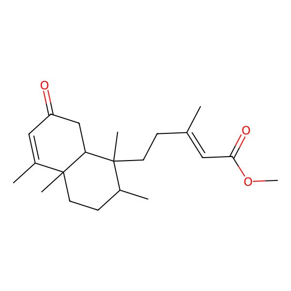 2D Structure of methyl (E)-5-[(1S,2R,4aR,8aR)-1,2,4a,5-tetramethyl-7-oxo-3,4,8,8a-tetrahydro-2H-naphthalen-1-yl]-3-methylpent-2-enoate