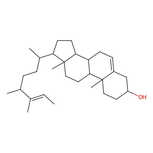 2D Structure of (3S,8S,9S,10R,13R,14S,17R)-17-[(Z,2R,5S)-5,6-dimethyloct-6-en-2-yl]-10,13-dimethyl-2,3,4,7,8,9,11,12,14,15,16,17-dodecahydro-1H-cyclopenta[a]phenanthren-3-ol