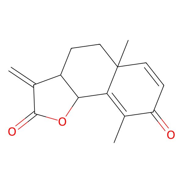 2D Structure of 5a,9-Dimethyl-3-methylidene-3a,4,5,9b-tetrahydrobenzo[g][1]benzofuran-2,8-dione