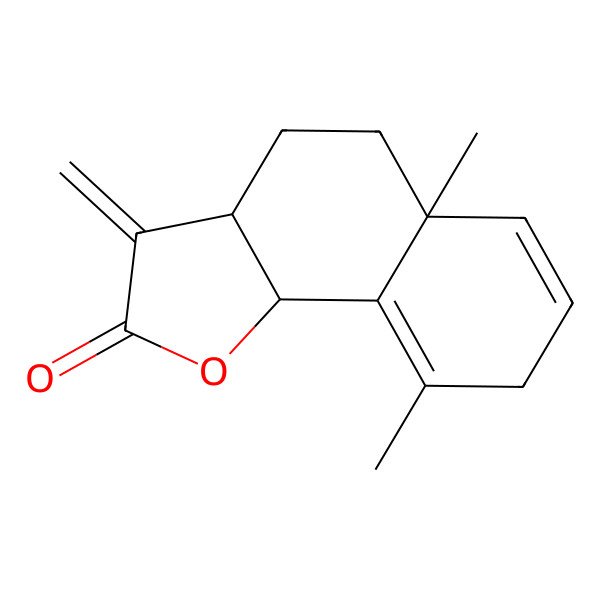 2D Structure of 5a,9-dimethyl-3-methylidene-4,5,8,9b-tetrahydro-3aH-benzo[g][1]benzofuran-2-one