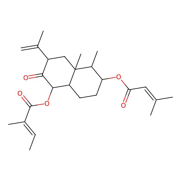2D Structure of [(1R,3R,4aR,5R,6R,8aS)-4a,5-dimethyl-6-(3-methylbut-2-enoyloxy)-2-oxo-3-prop-1-en-2-yl-1,3,4,5,6,7,8,8a-octahydronaphthalen-1-yl] (E)-2-methylbut-2-enoate