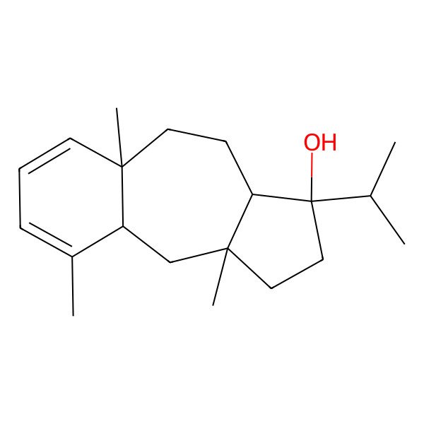 2D Structure of 5a,9,10a-trimethyl-3-propan-2-yl-2,3a,4,5,9a,10-hexahydro-1H-benzo[f]azulen-3-ol