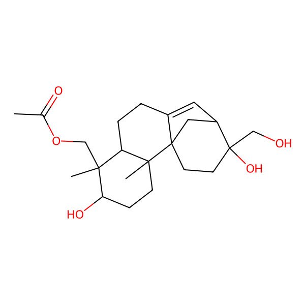 2D Structure of [5,13-Dihydroxy-13-(hydroxymethyl)-2,6-dimethyl-6-tetracyclo[10.3.1.01,10.02,7]hexadec-10-enyl]methyl acetate