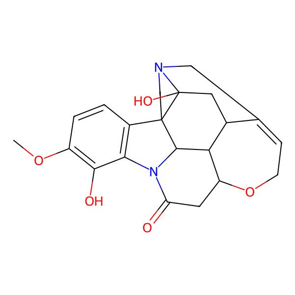 2D Structure of 5a,12-Dihydroxy-11-methoxy-2,4a,5,7,8,13a,15,15a,15b,16-decahydro4,6-methanoindolo[3,2,1-ij]oxepino[2,3,4-de]pyrrolo[2,3-h]quinolin-14-one