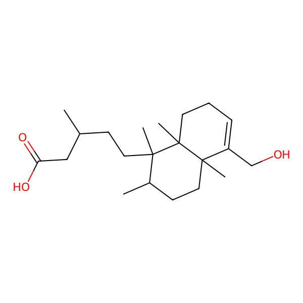 2D Structure of (3R)-5-[(1S,2R,4aR,8aR)-5-(hydroxymethyl)-1,2,4a,8a-tetramethyl-3,4,7,8-tetrahydro-2H-naphthalen-1-yl]-3-methylpentanoic acid