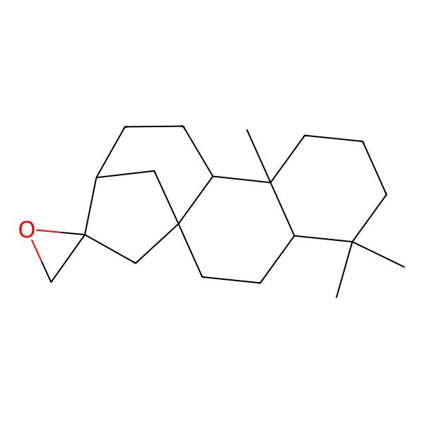 2D Structure of (1'S,2R,4'R,9'R,10'R,13'R)-5',5',9'-trimethylspiro[oxirane-2,14'-tetracyclo[11.2.1.01,10.04,9]hexadecane]