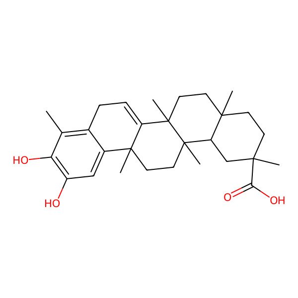 2D Structure of 10,11-dihydroxy-2,4a,6a,6a,9,14a-hexamethyl-3,4,5,6,8,13,14,14b-octahydro-1H-picene-2-carboxylic acid