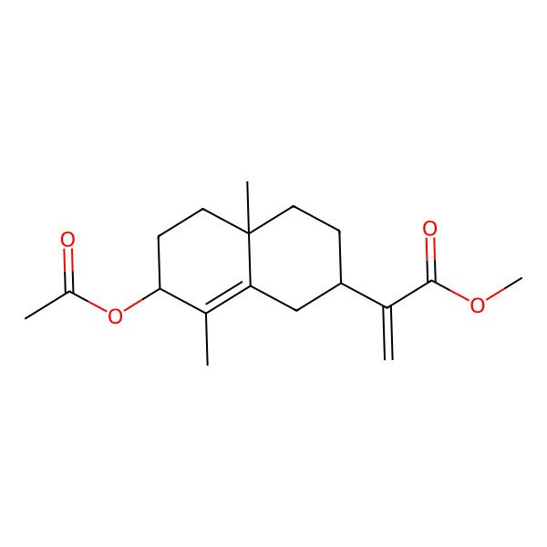 2D Structure of methyl 2-[(2R,4aS,7S)-7-acetyloxy-4a,8-dimethyl-2,3,4,5,6,7-hexahydro-1H-naphthalen-2-yl]prop-2-enoate