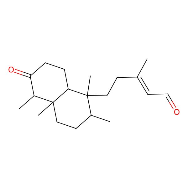 2D Structure of (E)-5-[(1S,2R,4aR,5S,8aR)-1,2,4a,5-tetramethyl-6-oxo-3,4,5,7,8,8a-hexahydro-2H-naphthalen-1-yl]-3-methylpent-2-enal